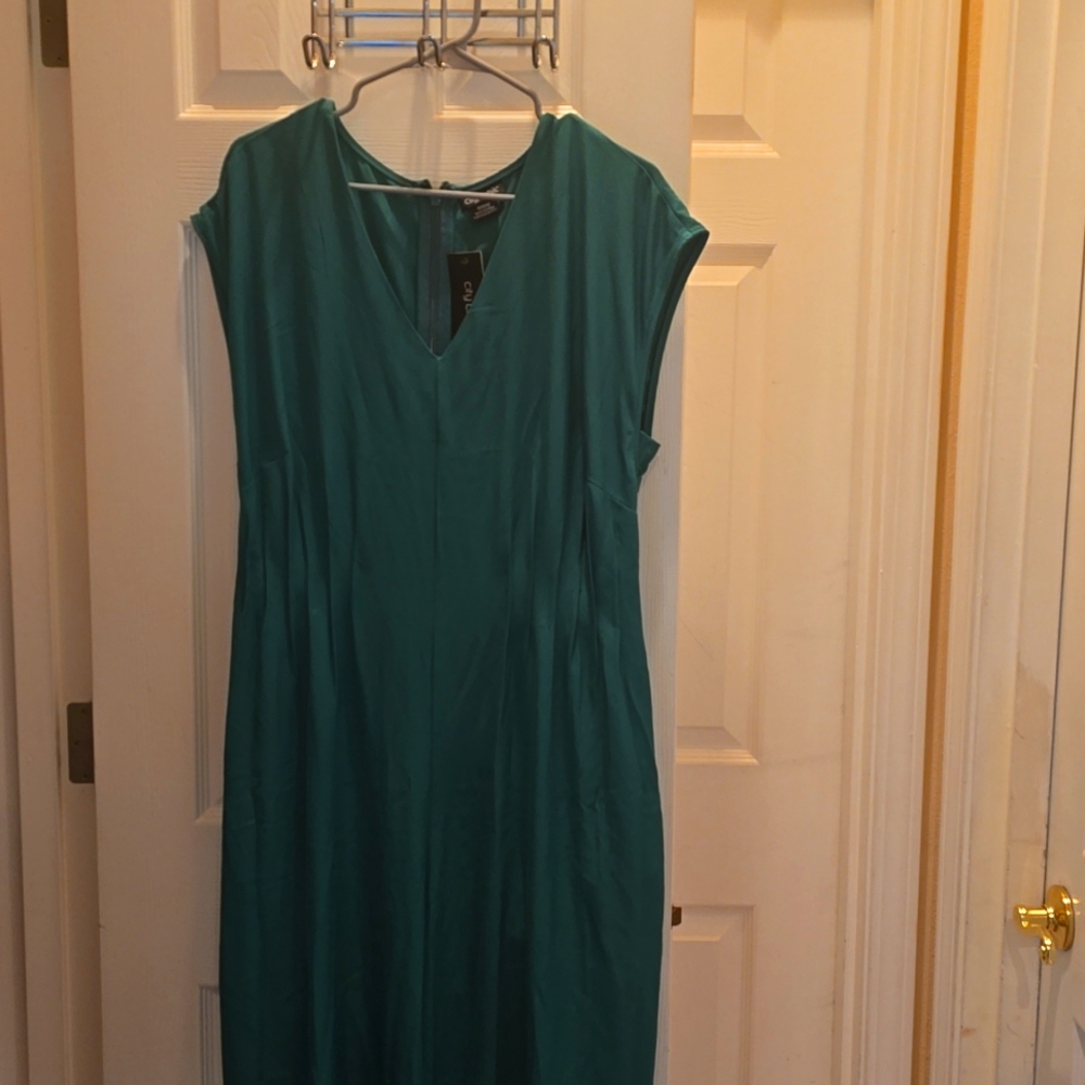 City chic XXS (Size 12) green wide leg jumpsuit